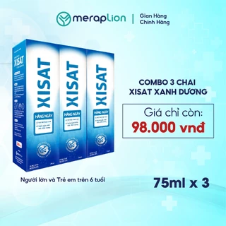 Combo 3 Xịt mũi nước biển sâu XISAT hằng ngày 75ml vệ sinh mũi, giảm sổ mũi, ngạt mũi và viêm xoang