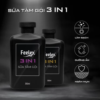 Sữa tắm gội rửa mặt Feelex 3 in 1 hương nước hoa cao cấp thanh lịch, hấp dẫn đẳng cấp phái mạnh - 350ml