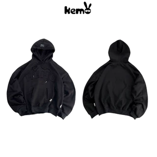 Áo Khoác Hoodie nỉ Form Boxy Thêu Đắp Vải KEMO _ KEMO