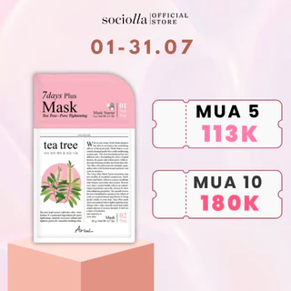 [MUA 5 GIẢM 50%] [HSD Trước T12/2024] Mặt Nạ Kiềm Dầu & Ngừa Viêm Tràm Trà ARIUL 7 Days Plus Mask Tea Tree 20 gr