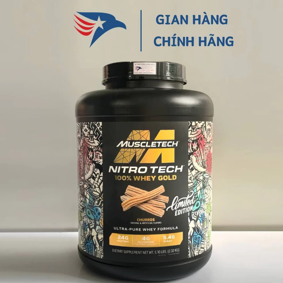 Bổ sung đạm protein "Muscletech" Nitrotech 100% Whey Gold : 5lbs 2.27kg