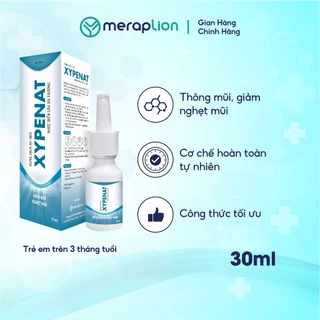 Xịt mũi ưu trương nước biển sâu XYPENAT 30ml hỗ trợ giảm viêm mũi nghẹt mũi cảm lạnh và vệ sinh mũi