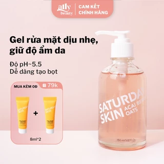 Sữa Rửa Mặt Dịu Nhẹ Sáng Da Acai Berry và Yến Mạch Anti-oxidant Gel Cleanser Saturday Skin 150ml