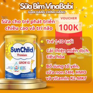 Sunchild Premium Grow IQ 800G- Dinh dưỡng giúp trẻ cao lớn, thông minh - Trẻ từ 1-10 tuổi [Hàng chính hãng Medibest]