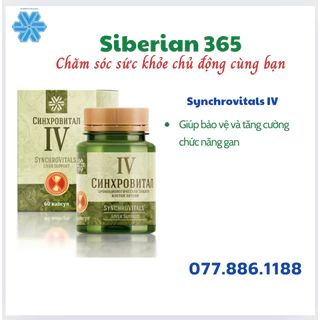 [Hỗ trợ gan]  Syn 4 - Thực phẩm bảo vệ sức khỏe Synchrovitals IV siberian- Siberian Wellness – 60 viên – Date T2/2023