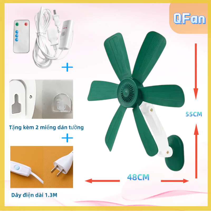 Quạt Điện Mini Gắn Tường Không Cần Khoan Lỗ，Không cần khoan cho nhà bếp/phòng tắm