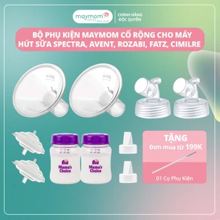 Bộ Phụ Kiện Máy Hút Sữa Dùng Bình Sữa Cổ Rộng Sản Xuất bởi Maymom, Tương Thích Máy Spectra-Avent-Fatz-Cimilre