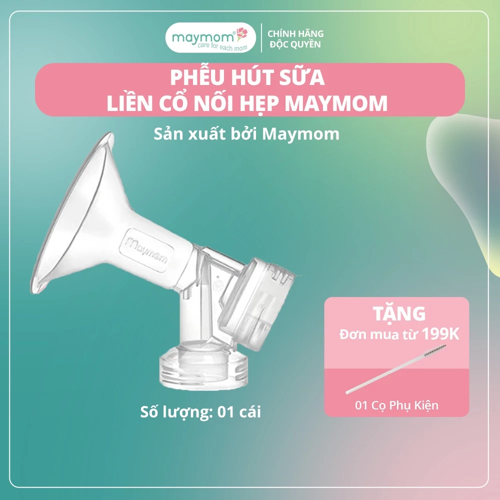 Phễu Hút Sữa Liền Cổ Nối Maymom, Phụ Kiện Thay Thế Máy Vắt Sữa Medela Pump-Sonata-Freestyle-Swing