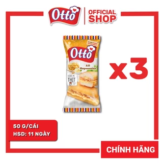 [DATE SIÊU MỚI] Combo 3 Gói Bánh Mì Tươi Thịt Xốt – Otto 50g | Bánh mì tươi | Đồ ăn vặt