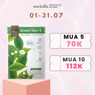 [MUA 5 GIẢM 50%] [HSD Trước T1/2025] Mặt Nạ Se Khít Lỗ Chân Lông Chiết Xuất Trà Xanh ARIUL 7 Days Mask Green Tea S 23ml