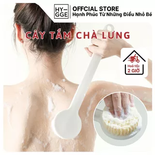 Cây Tắm Chà Lưng Mềm Mại Tạo Bọt Làm Sạch Cơ Thể, Bàn Chải Tắm Cán Dài Màu Trắng Có Lỗ Treo HYGGE