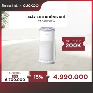 Máy lọc không khí Cuckoo 66m2 CAC-K1910FW - Lọc toàn diện 360 độ - Đèn LED hiển chất lượng không khí - Hàng chính hãng