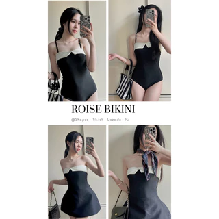 [Sẵn M, L] Đồ bơi 1 mảnh swimsuit nữ sang chảnh vạt trắng Hàn Quốc