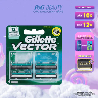 Lưỡi Dao Cạo Râu GILLETTE Vector 1UP Vỉ 4 Cái