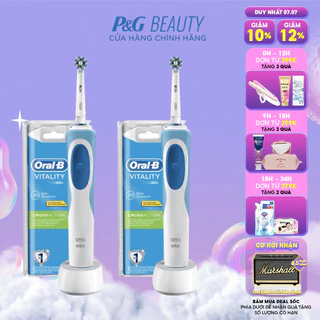 Combo 2 Bàn Chải Điện ORAL-B CrossAction Loại Bỏ Thêm Đến 100% Mảng Bám