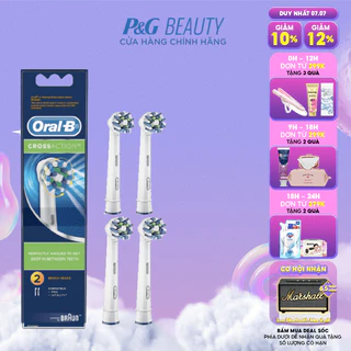 Combo Đầu Bàn Chải Điện ORAL-B CrossAction (4 Cái) Loại Bỏ Thêm Đến 100% Mảng Bám