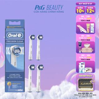 Combo Đầu Bàn Chải Điện ORAL-B Precision Clean (4 Cái) Loại Bỏ Thêm Đến 100% Mảng Bám