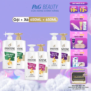 Combo Dầu Gội PANTENE ProV Chai 650ML/chai Và Dầu Xả PANTENE Chai 650ML/chai