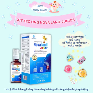 Xịt Keo Ong Nova - Lanil 30ml giảm ho, ngứa rát họng nhanh hiệu quả an toàn làm sạch khoang miệng chống nhiệt