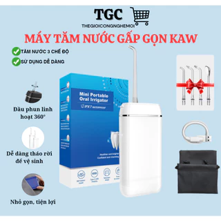 Máy tăm nước gấp gọn KAW dung tích 330ml 3 chế độ làm sạch răng bảo hành chính hãng