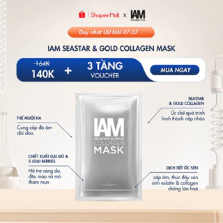 Mặt Nạ V-line Cấp Ẩm, Làm Sáng Và Đều Màu Da - IAM Seastar And Gold Collagen Mask 25G