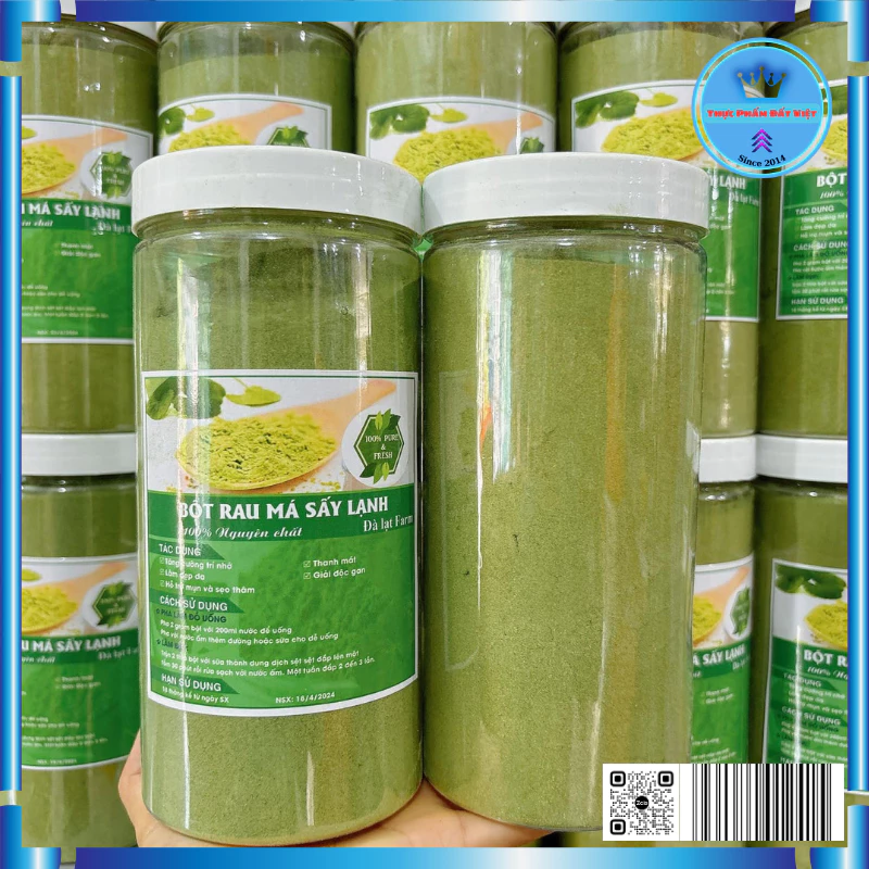 Bột Rau Má Sấy Lạnh, Hộp 500gr, Thục Phẩm Đất Việt