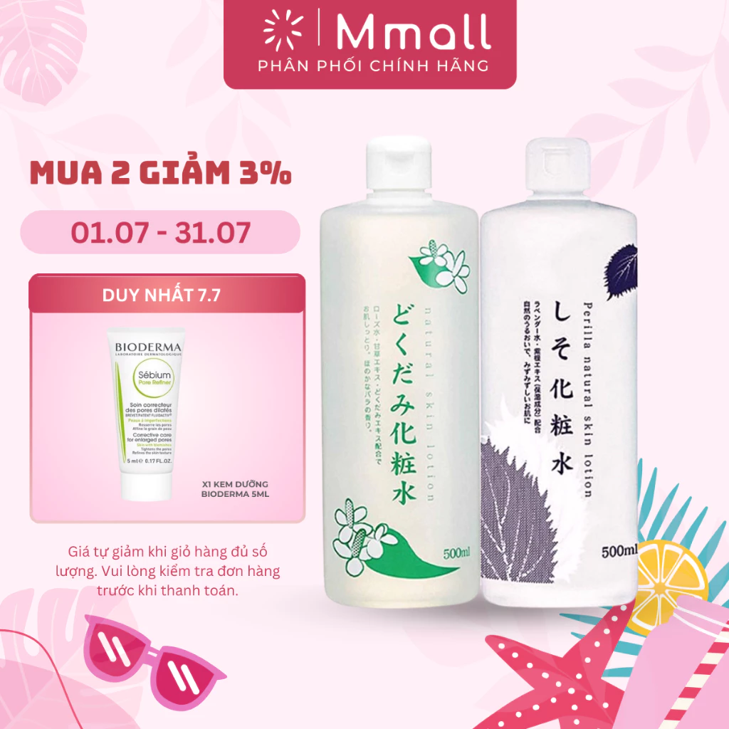 Nước hoa hồng Dokudami Chinoshio Natural Skin Lotion toner diếp cá và tía tô Nhật Bản Chính hãng 500ml | Mmall.vn