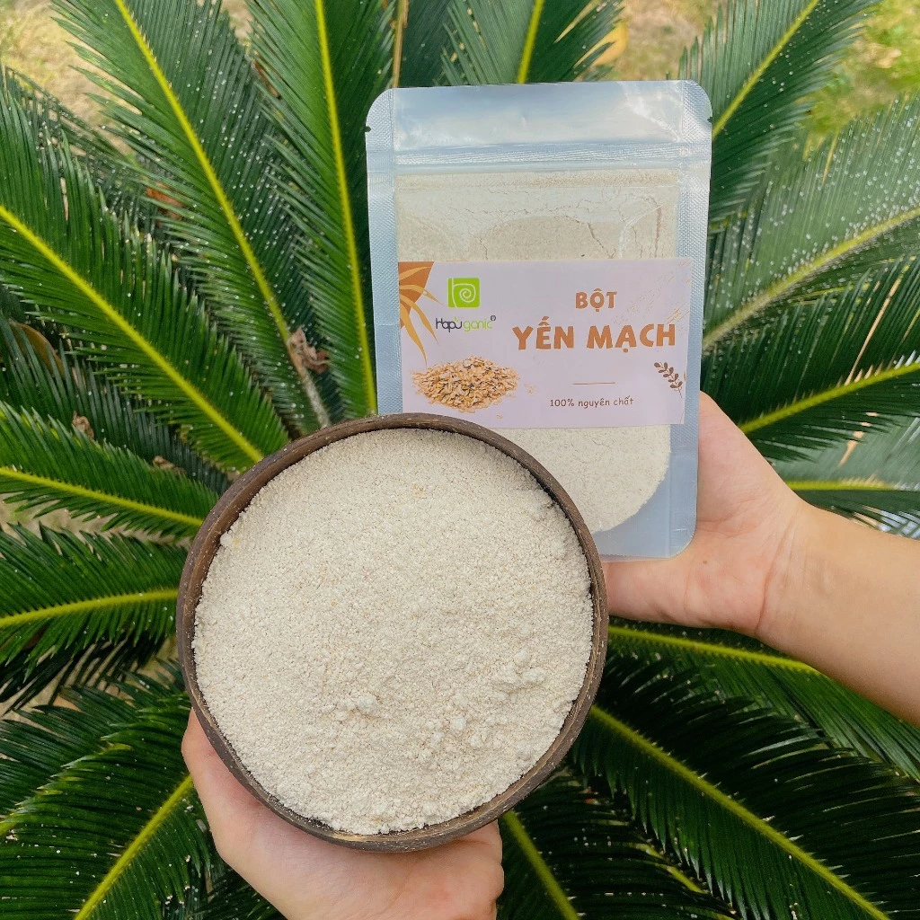 Bột Yến Mạch Nguyên Chất Hapu Organic trắng da giảm mụn bột rửa mặt