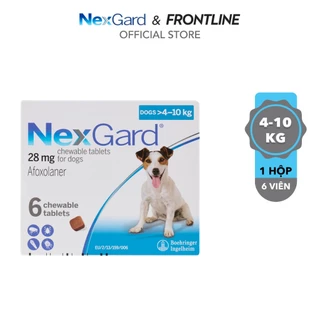 NexGard - Viên nhai phòng & trị ve, rận, bọ chét, ghẻ demodex, sarcoptes dành cho chó size M (4-10kg) - 1 hộp 6 viên