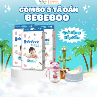 [Combo 3 Bịch + Quà] Tã Bỉm Dán Bebeboo Nhật Bản Thấm Hút Nhanh, Khô Thoáng, Chống Tràn