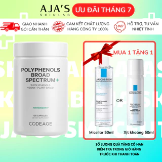 Viên uống chống nắng trẻ hóa da CodeAge Polyphenols Spectrum 120 Viên - AJA'S SKINLAB