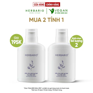 Sữa rửa mặt tạo bọt hoa đậu biếc herbario 100ml thuần chay cấp ẩm, chống lão hóa