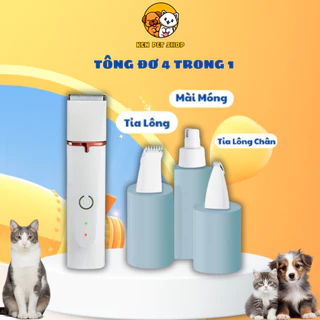 Tông Đơ Tỉa Lông Thú Cưng 4 Trong 1 Tăng Đơ Cắt Lông Chó Mèo Đa Năng Có Đầu Mài Móng Siêu Bền Và Tiện Dụng