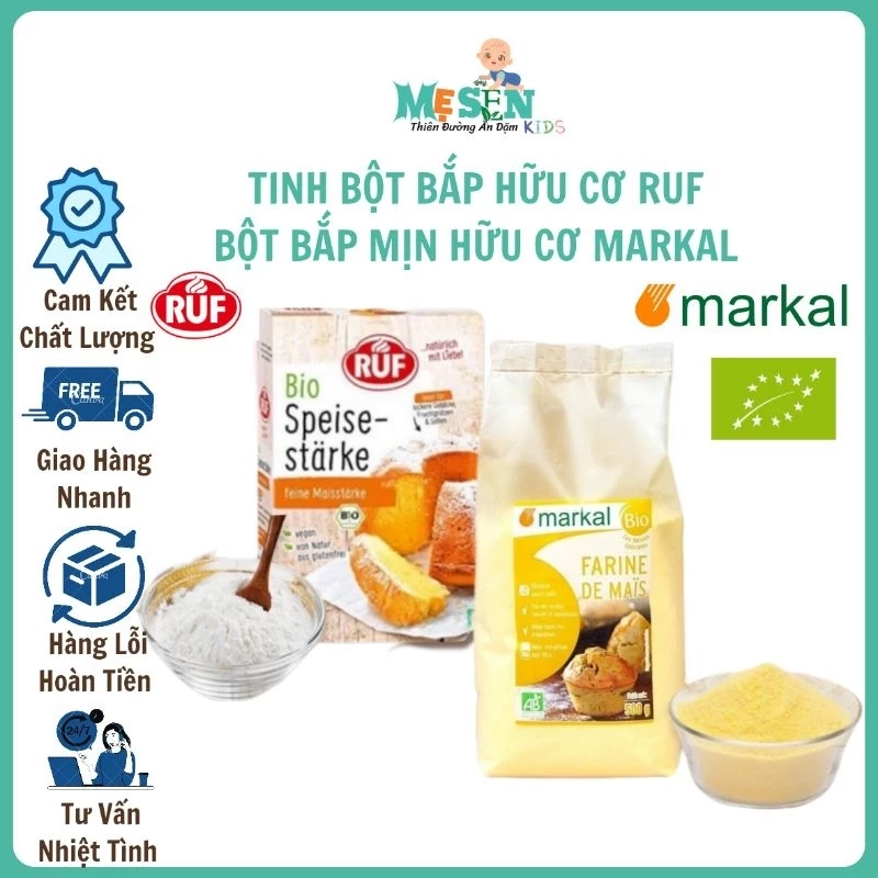 Tinh bột bắp Hữu Cơ Ruf, bột bắp hữu cơ Markal làm bánh cho Bé shop mẹ Sen