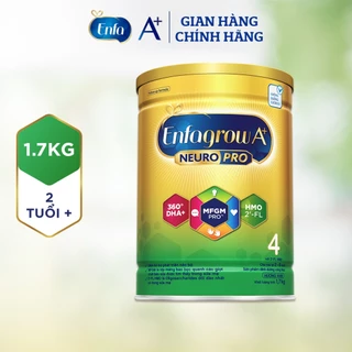 Sữa bột Enfagrow A+ Neuropro 4 -1.7kg - FL HMO Vị Nhạt Dễ Uống :2-6 tuổi