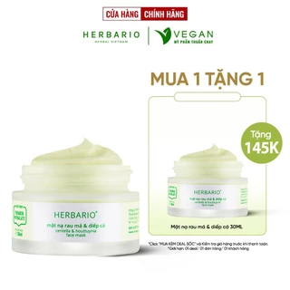 Mặt nạ Rau má & Diếp cá herbario 30ml sạch mụn - VEGAN - Mỹ phẩm thuần chay