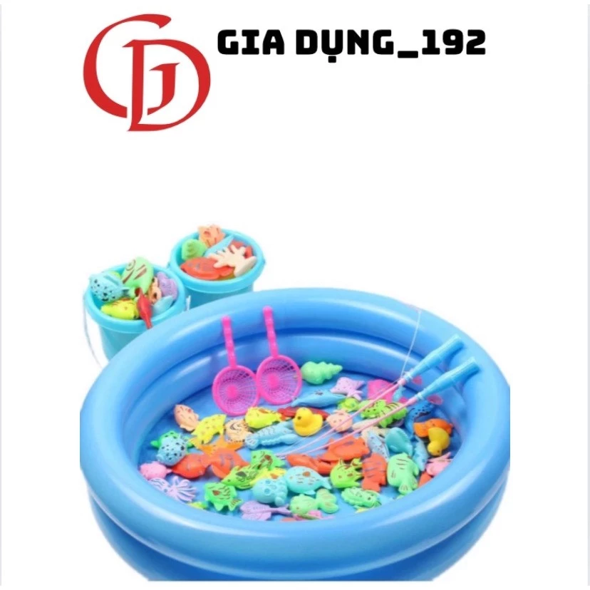 Bộ Đồ Chơi Câu Cá Bằng Nam Châm Bể Tròn Với Nhiều Chi Tiết Cá Và Sinh Vật Biển
