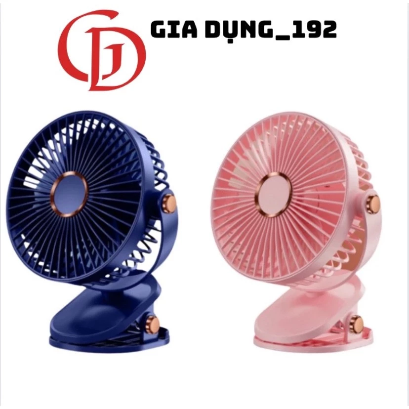 Quạt kẹp bàn tích điện 5 mức độ có đèn led pin 10000 MHA  [ HÀNG CHÍNH HÃNG ]