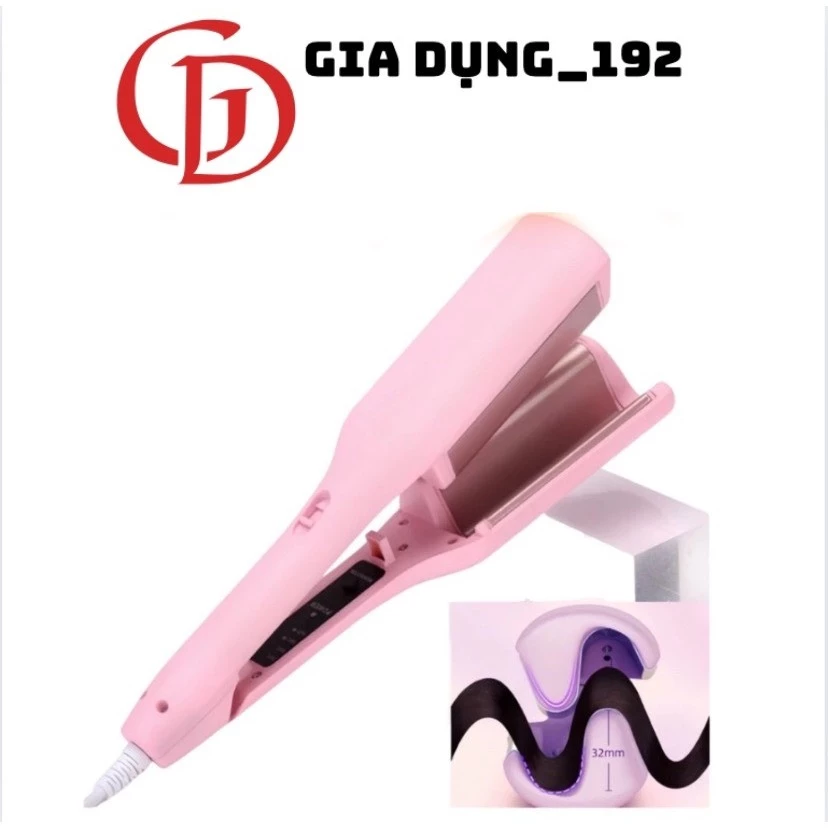 Máy Uốn Tóc PLSHARK Xoăn Sóng Nước Hippie Size 32mm Chất Liệu Gốm Sứ Ceramic Cao Cấp, Chỉnh Nhiệt