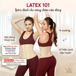 Đai Nịt Bụng Latex Chuẩn Quốc Tế VIETCORSET 101, Latex 4 Xương- Latex Giảm Eo Sau Sinh Phù Hợp Tập Gym, Yoga