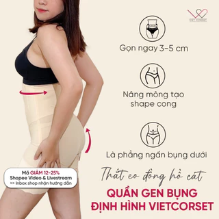 Quần Gen Bụng Định Hình Eo Mông Đùi VIETCORSET Cho Mẹ Bỉm, Dân Văn Phòng Có Bụng Mỡ, Mông Bè - 601