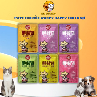Pate Mèo Wanpy Happy 100 Thức Ăn Cho Mèo Nhiều Dinh Dưỡng Hương Vị Đa Dạng Gói 70g