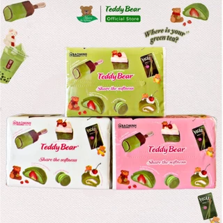 Giấy ăn rút đa năng TEDDY BEAR GREEN TEA 3 Lớp đập vân nổi 2D chất lụa bồng bềnh dai mềm cùng combo trải nghiệm sản phẩm