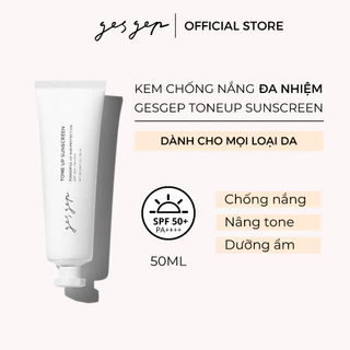 Kem chống nắng nâng tone Gesgep Tone Up Sunscreen 50ml SPF50+ PA++++ kiềm dầu, dưỡng ẩm, làm kem lót