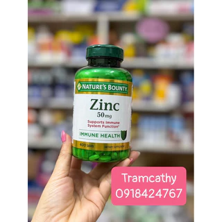 Viên uống bổ sung kẽm Nature’s Bounty Zinc Gluconate 50mg