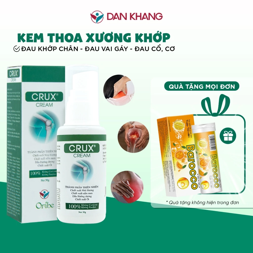 Kem thoa giảm sưng đau khớp tức thì Crux Dân Khangc - Chai 50g