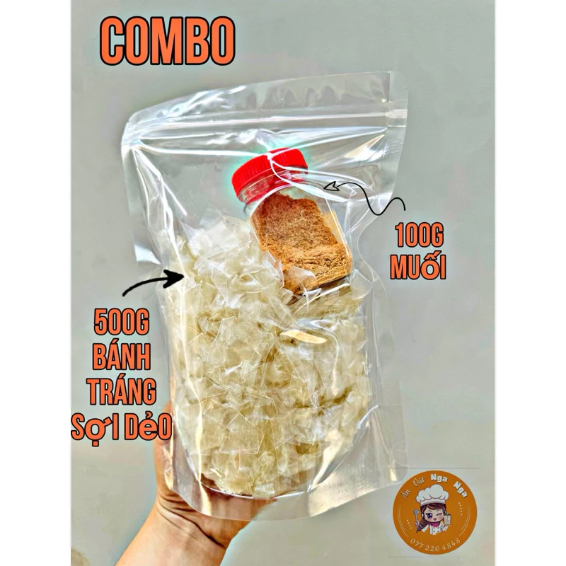 Combo 500g Bánh Tráng Phơi Sương dẻo sợi & muối nhuyễn