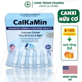 Canxi hữu cơ CalKaMin Bổ sung canxi, magie, D3, K2-Mk7 cho bà bầu, giúp xương chắc khỏe (hộp 30 viên) - nhập khẩu Mỹ