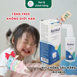 [Kèm quà tặng] Xịt chống sâu răng RICHKID cho bé từ 1 tuổi 30ml, nuốt an toàn, làm sạch mảng bám ố vàng