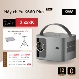 Máy Chiếu Mini KAW K660 - Độ Phân Giải Full HD, Độ Sáng 1500 Lumens, Kết Nối Ứng Dụng, Bảo Hành 12th